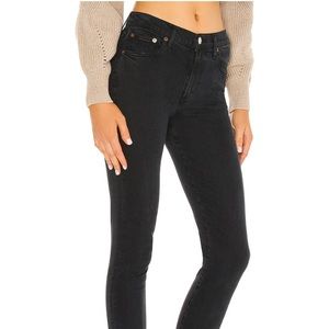 Agolde Toni Mid Rise Straight Jeans Black